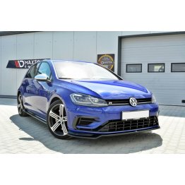 Накладка сплиттер на передний бампер Вар2 на Volkswagen Golf VII R рестайл